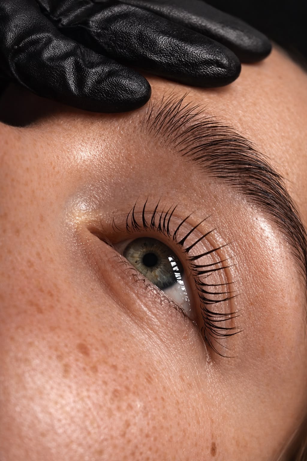 Lash extensions being applied at Blanche Beauty, Fitzrovia